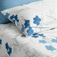 Elegance Aqua Leaf 100% Pure Cotton Bedsheet with 2 Pillow Covers – Leaf Print, Ultra-Soft & Breathable (90x100)