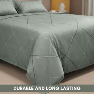 63 ST Olive Tiles Print 100% Pure Cotton Bedsheet with 2 Pillow Covers