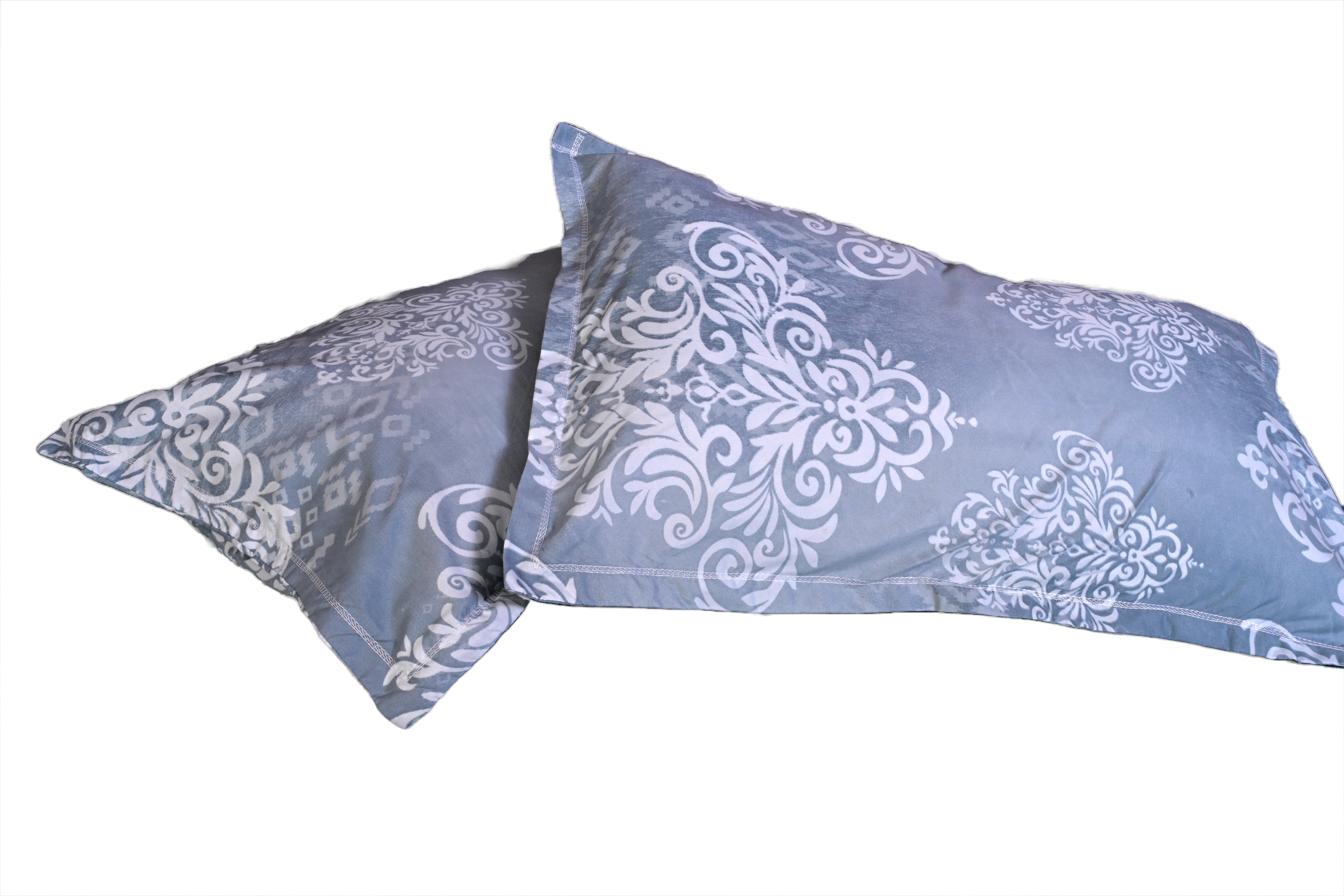 ST Pixel Grey 100% Pure Cotton Bedsheet with 2 Pillow Covers Ultra-Soft & Breathable