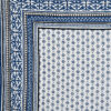 DSC_4820 Blue & White Khadi Cotton Double Bedsheet with 2 Pillow Covers