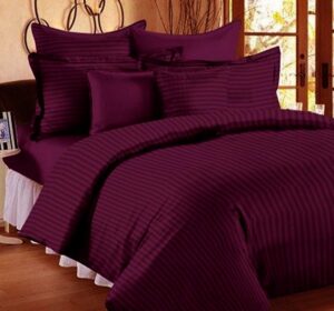 Striped Pure Cotton Double Bedsheet with 2 Pillow Covers – Classic Hotel Style