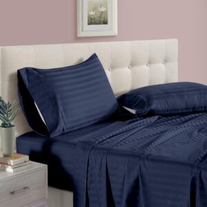 stiped 2 Striped Pure Cotton Double Bedsheet with 2 Pillow Covers – Classic Hotel Style