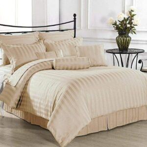 striped 1 Striped Pure Cotton Double Bedsheet with 2 Pillow Covers – Classic Hotel Style