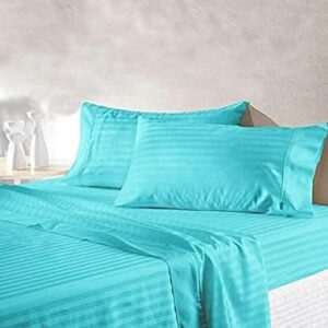 striped 4 Striped Pure Cotton Double Bedsheet with 2 Pillow Covers – Classic Hotel Style