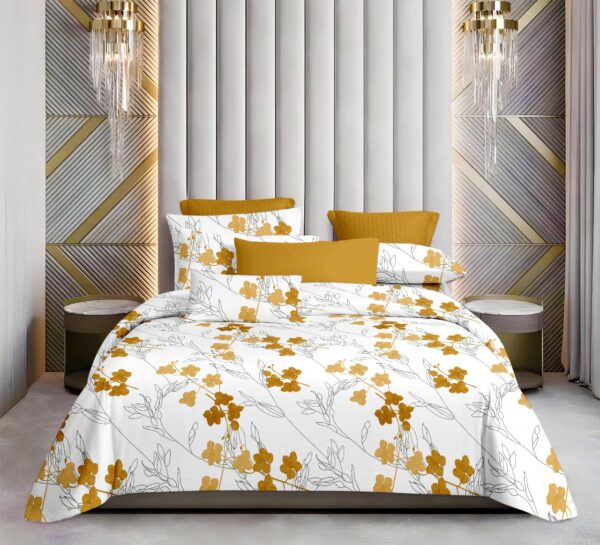 1 Gujarat Cotton Double Bedsheet with 2 Pillow Covers – Traditional Gujarati