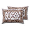 b3 (1) Gangaur Brown Beige Jaipuri Print Pure Cotton Double Bedsheet with 2 Pillow Covers