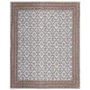 b3 (3) Gangaur Brown Beige Jaipuri Print Pure Cotton Double Bedsheet with 2 Pillow Covers