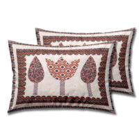 b4 (1) Gangaur Tanabana Jaipur Cotton Double Bedsheet King Size with 2 Pillow Covers – 100% Pure Cotton, Hand Block Print (95x108 Inch)
