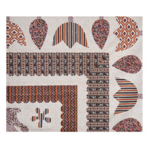 b4 (5) Gangaur Brown Beige Jaipuri Print Pure Cotton Bedsheet with 2 Pillow Covers