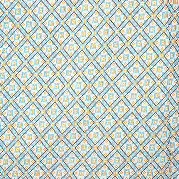 05-05 ST Cubical Blue Geometric Print 100% Pure Cotton Bedsheet with 2 Pillow Covers