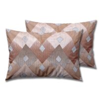 2b0o5g0CSng24zh8dqTID7q7.jpg Two king size pillow covers with brown, beige, and white geometric pattern.