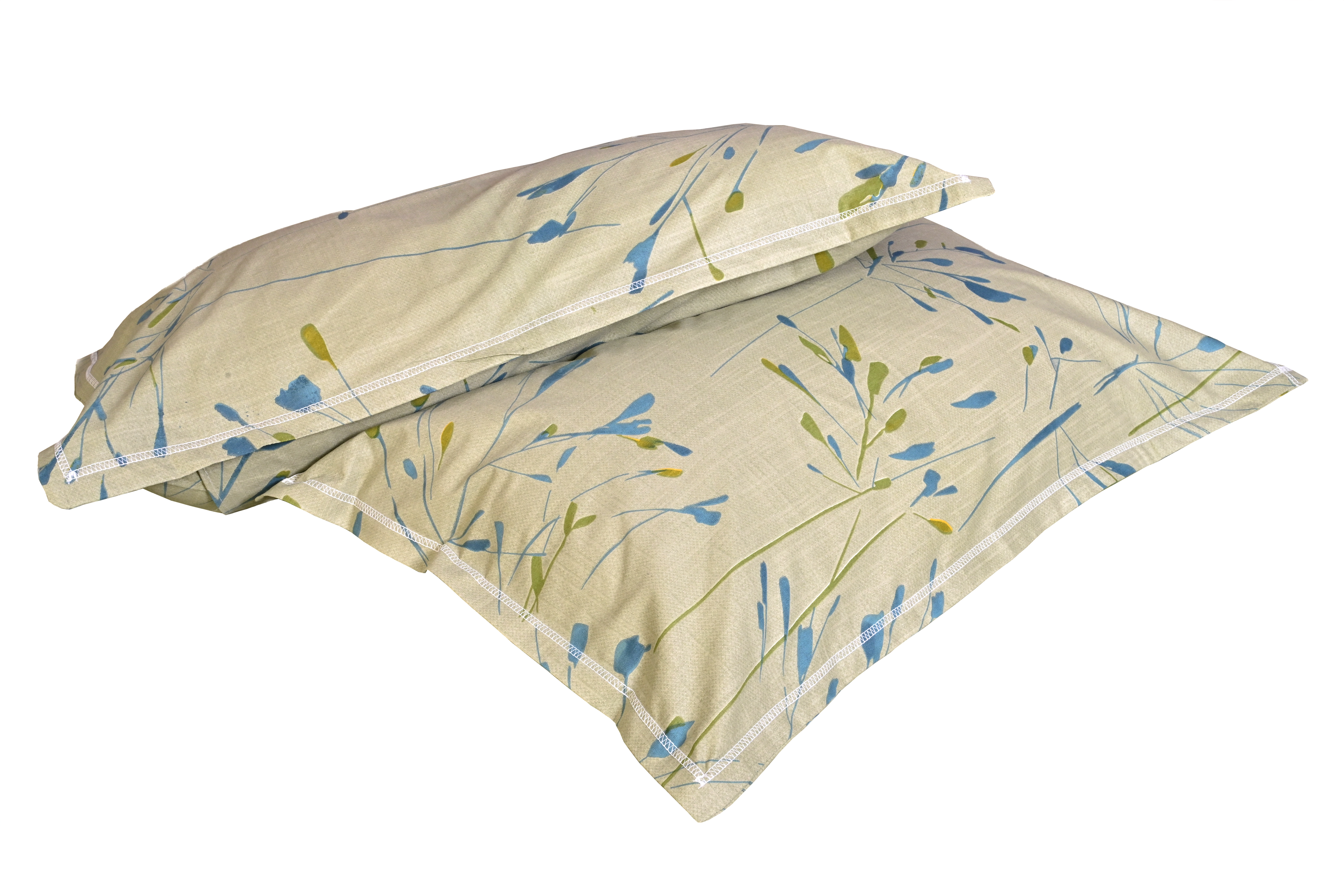 DSC_4393a Elegance Leaf Green 100% Pure Cotton Bedsheet with 2 Pillow Covers – Leaf Print, Ultra-Soft & Breathable (90x100)