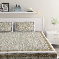 GkK_rxQGakJPIHuEOuXW4HVZ.jpg Mehendi Vine Handwoven Khadi Cotton Bedsheet Set – 90x100 Inch with 2 Pillow Covers